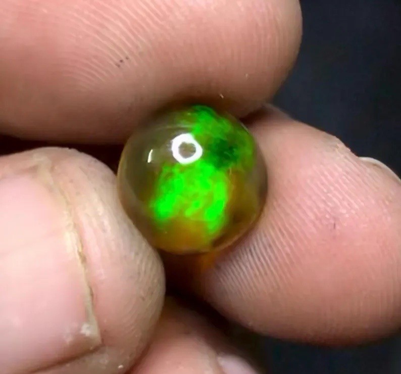 11x11x5.5 mm Natural Welo Ethiopian Black Opal Cabochon Loose GemstoneNS-185