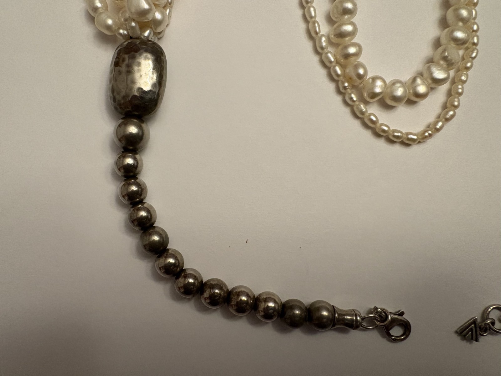 Silpada Multi Strand Fresh Water Pearl & Sterling Silver Bead Necklace