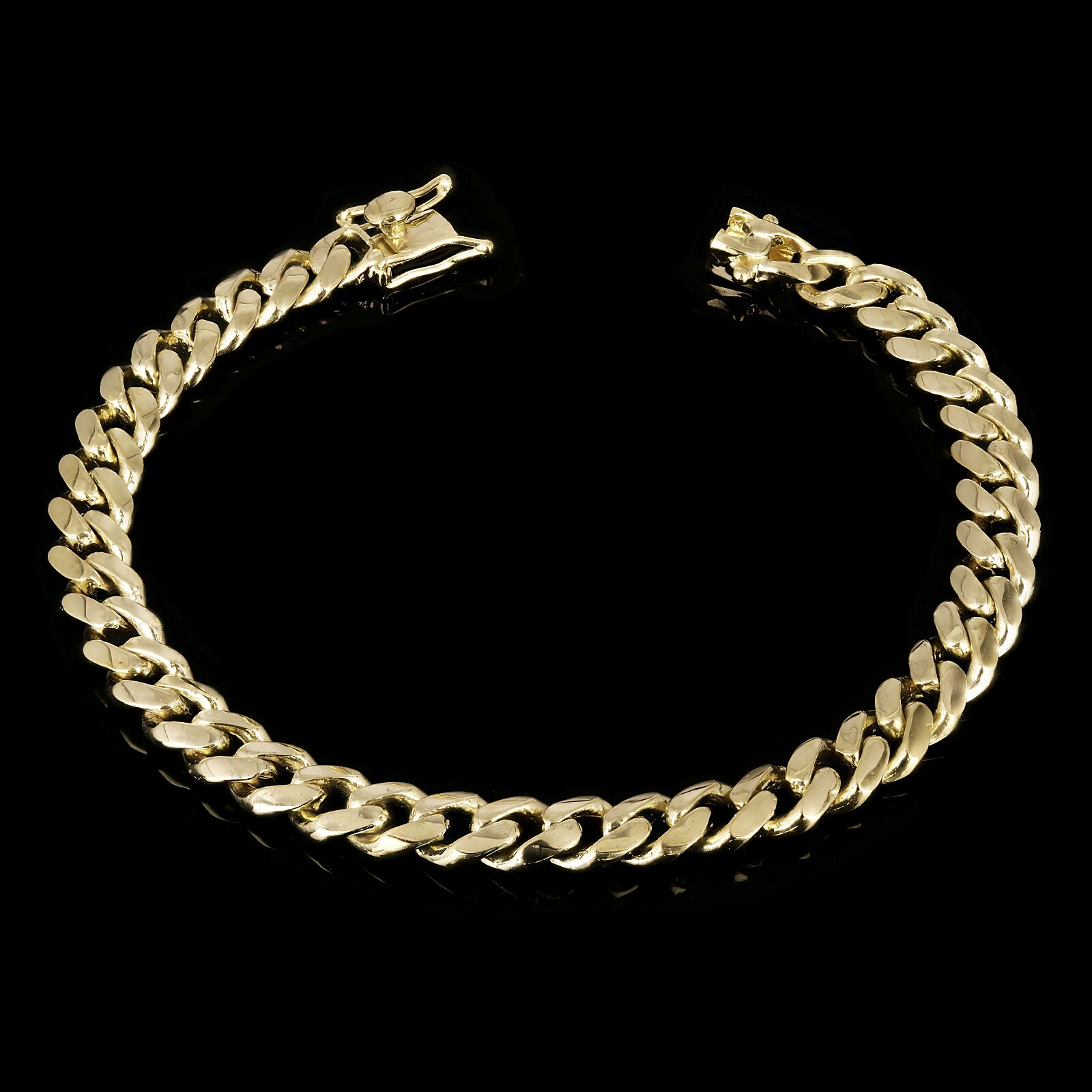 Men’s 14k Yellow Gold Solid Miami Cuban Link Bracelet 7″ 8mm 28.5 grams