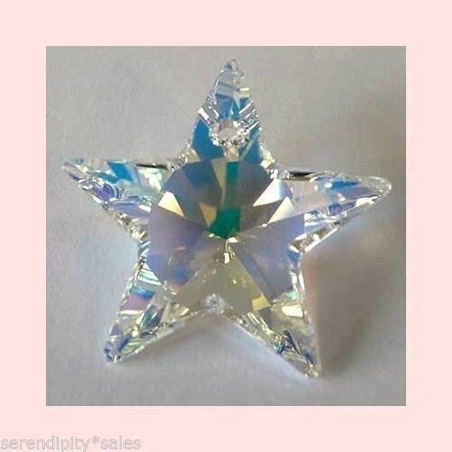 1 each SWAROVSKI CRYSTAL AB STAR PENDANT 28mm Prism Bead ~ Aurora Borealis