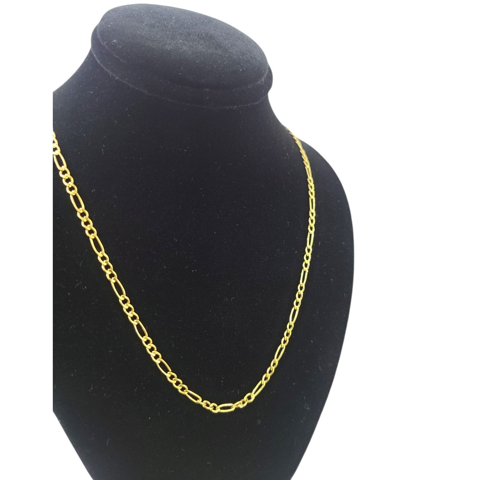 Real 10K Gold Figaro Chain Necklace 20 in 2.5mm Diamond Cut Unisex Jewelry