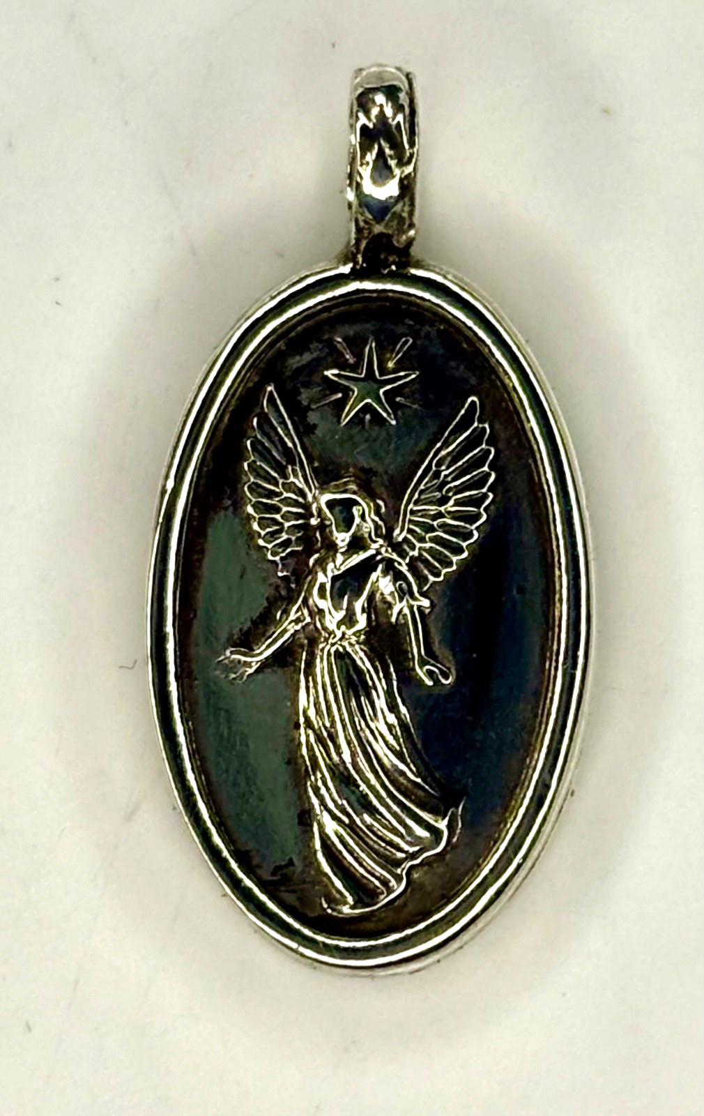 Fine pure Silver 999. guardian angel Minimalist Pendant