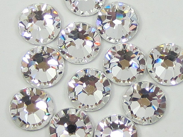 12ss CRYSTAL UNFOILED FLAT BACK BRILLIANCE Rhinestones 1gr.