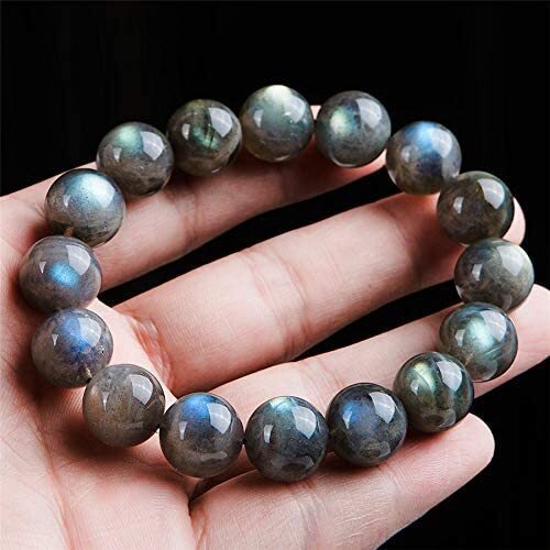 Natural Labradorite Stone Beaded Bracelet Gemstone Stretch Bracelet