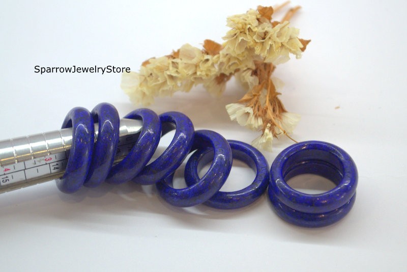 Handmade lapis lazuli ring Carved blue stone ring Minimalist jewelry Chakra ring