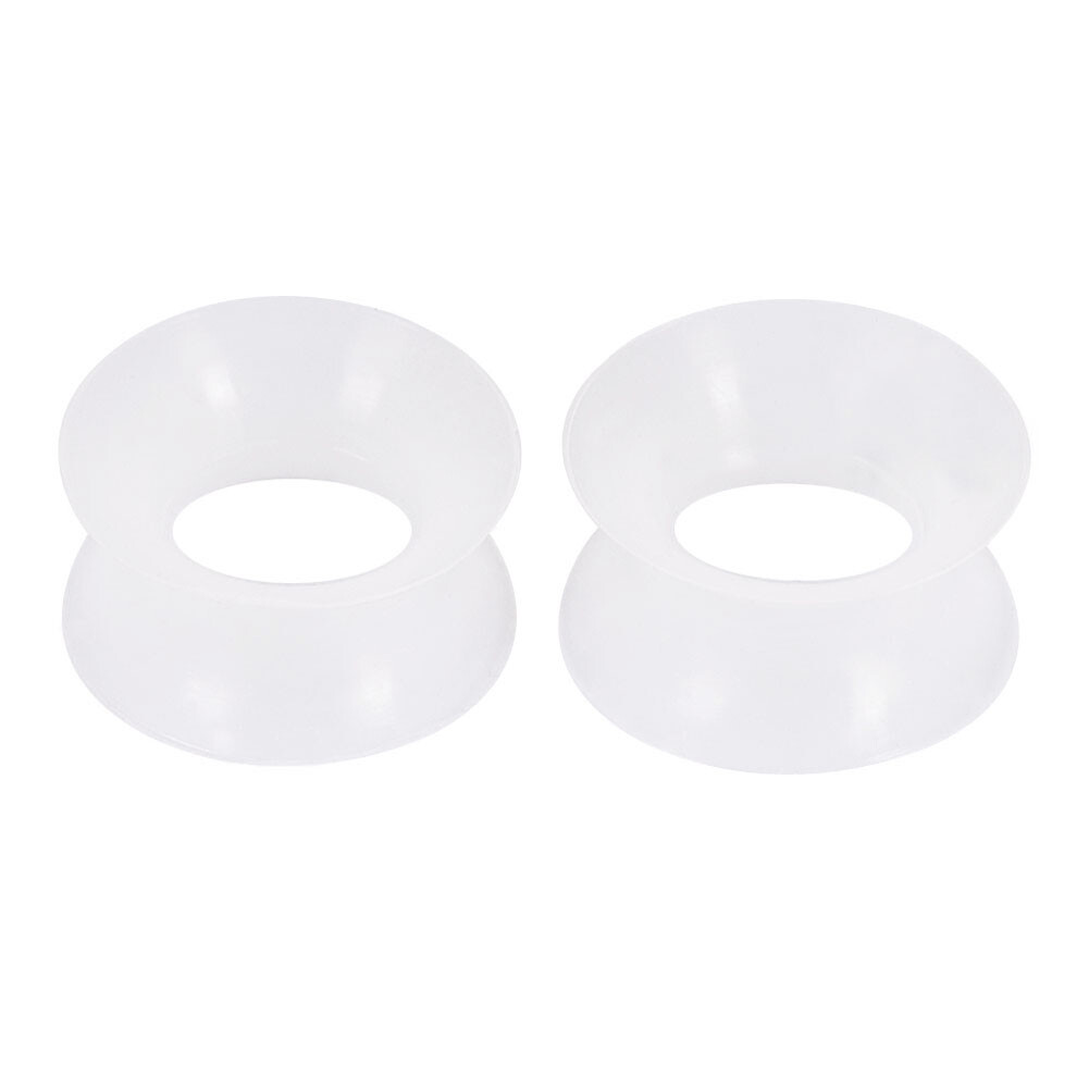 PAIR Soft Thin Silicone Double Flared Ear Tunnels Plugs Gauges Expander 2g-3/4″