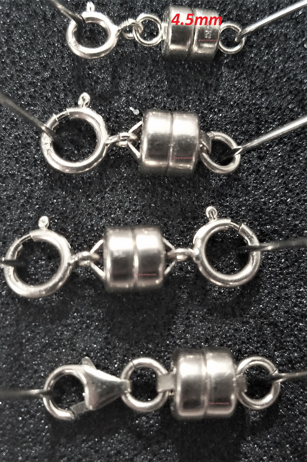 5.5mm 925 Sterling Silver STRONG MAGNETIC CLASP Chain Extender 8mm Lobster USA