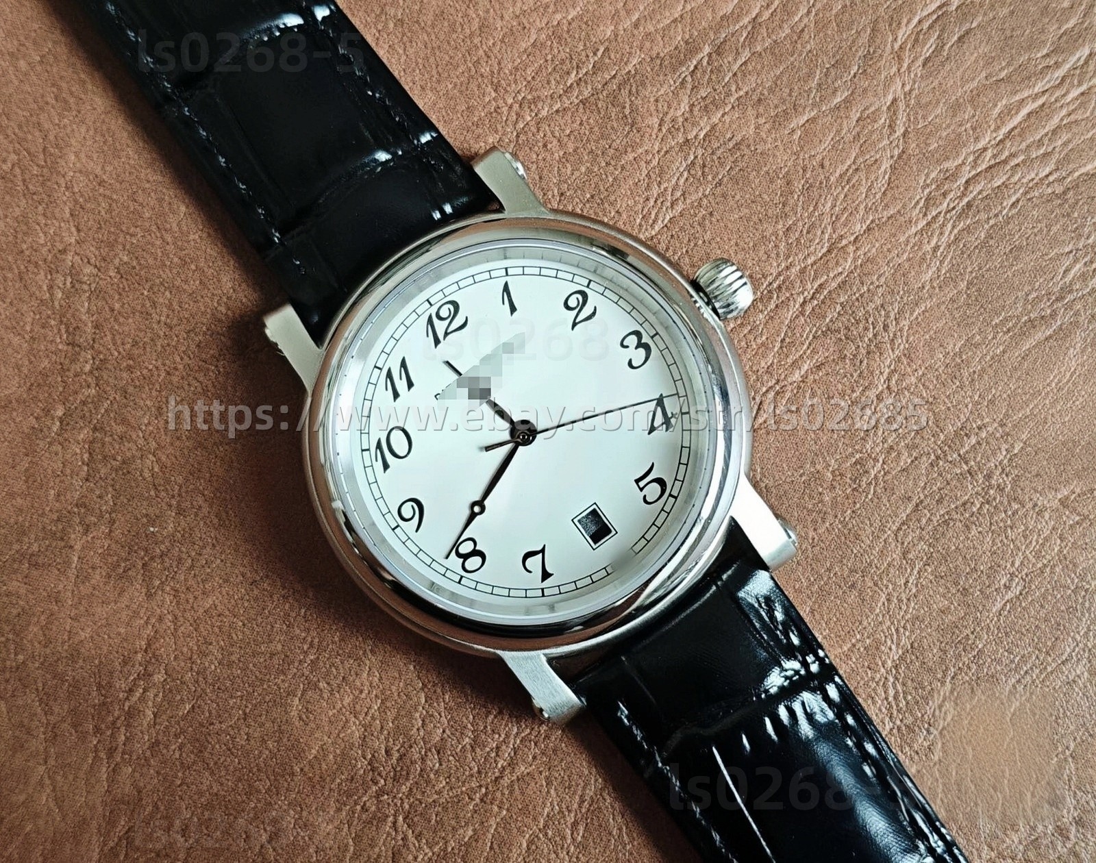 DIY SET for 2824 watch case + dial + hands + leather watch strap sapphire 40mm