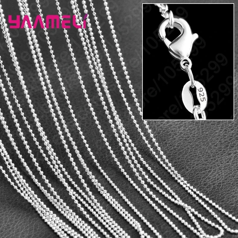 Wholesale 10pcs 925 Sterling Solid Silver 1mm 16inch -24inch Rolo Chain Necklace