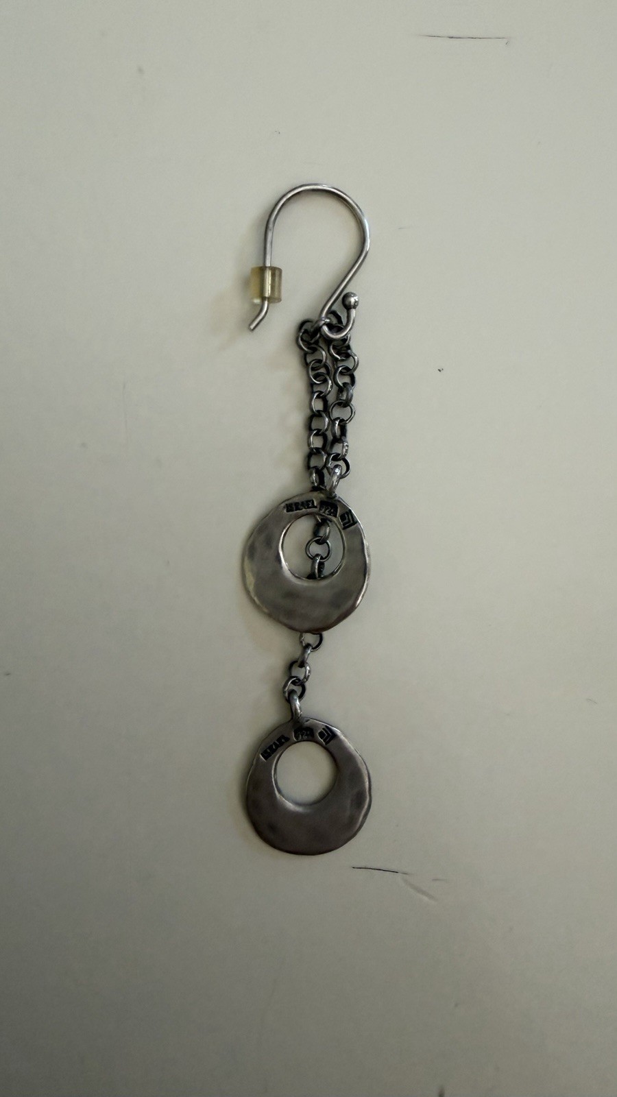 Silpada Silver tone double disc chain dangle earrings