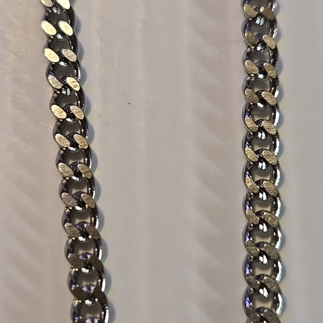 SWORD / BLUE STONE Pewter Pendant Charm /18″-24″ STAINLESS CURB CHAIN NECKLACE