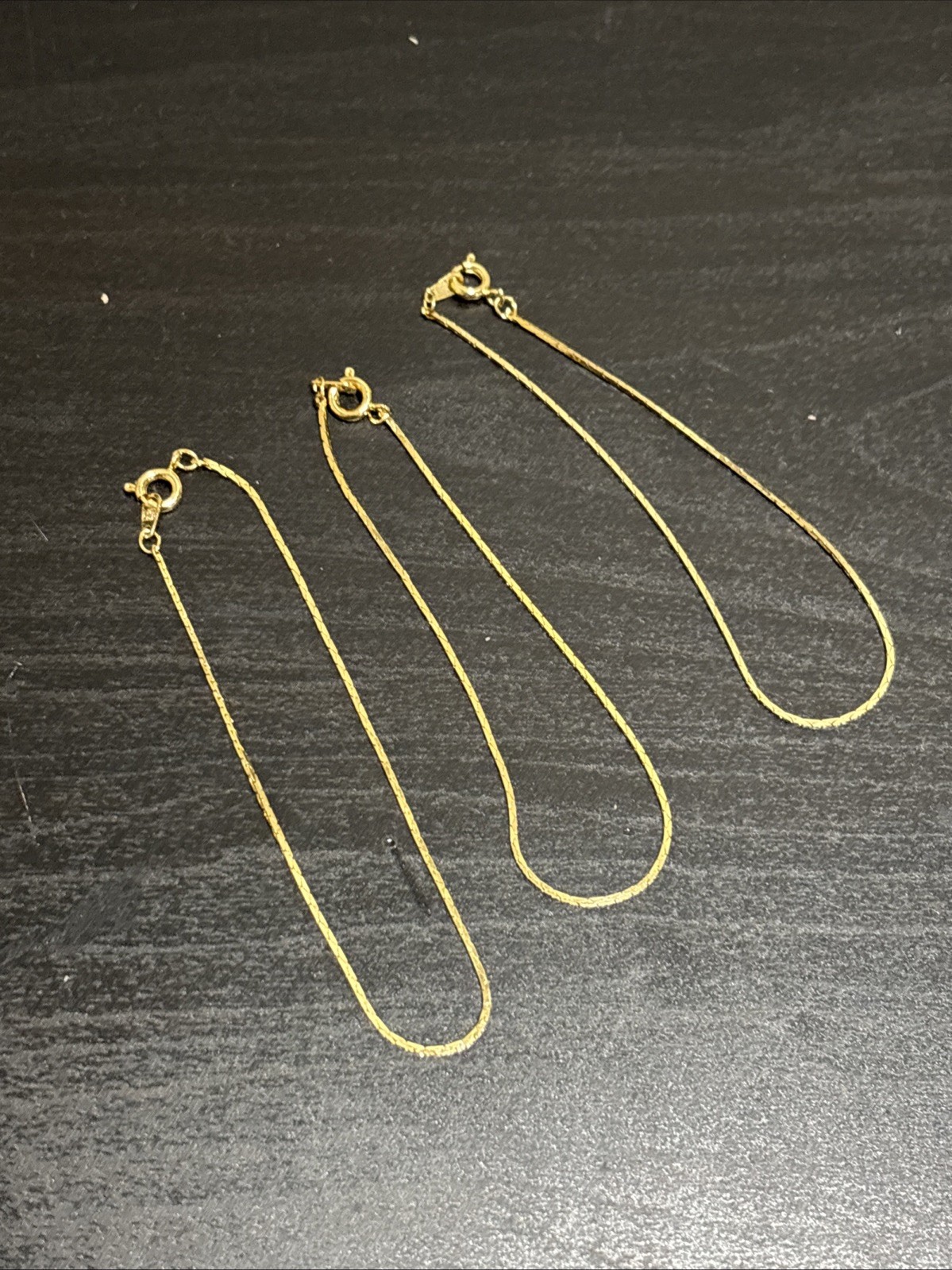 Dainty Korea Chain Bracelet Gold Tone 7” Lot Of 3