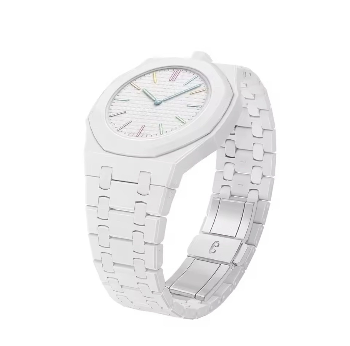 AP x Swatch Royal Pop Integrated Link Ceramic Bracelet Band – White