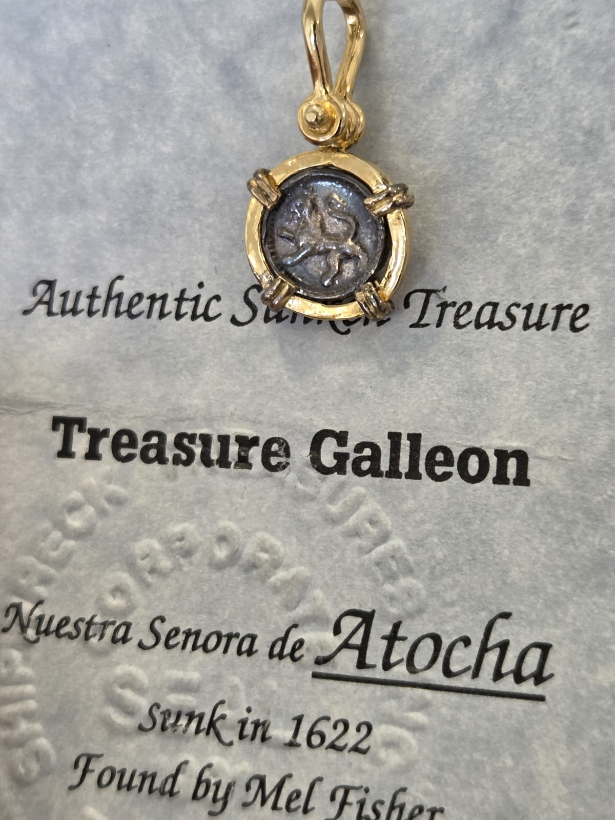 ATOCHA Solid Silver Coin Pendant Handmade From Atocha Silver Bar