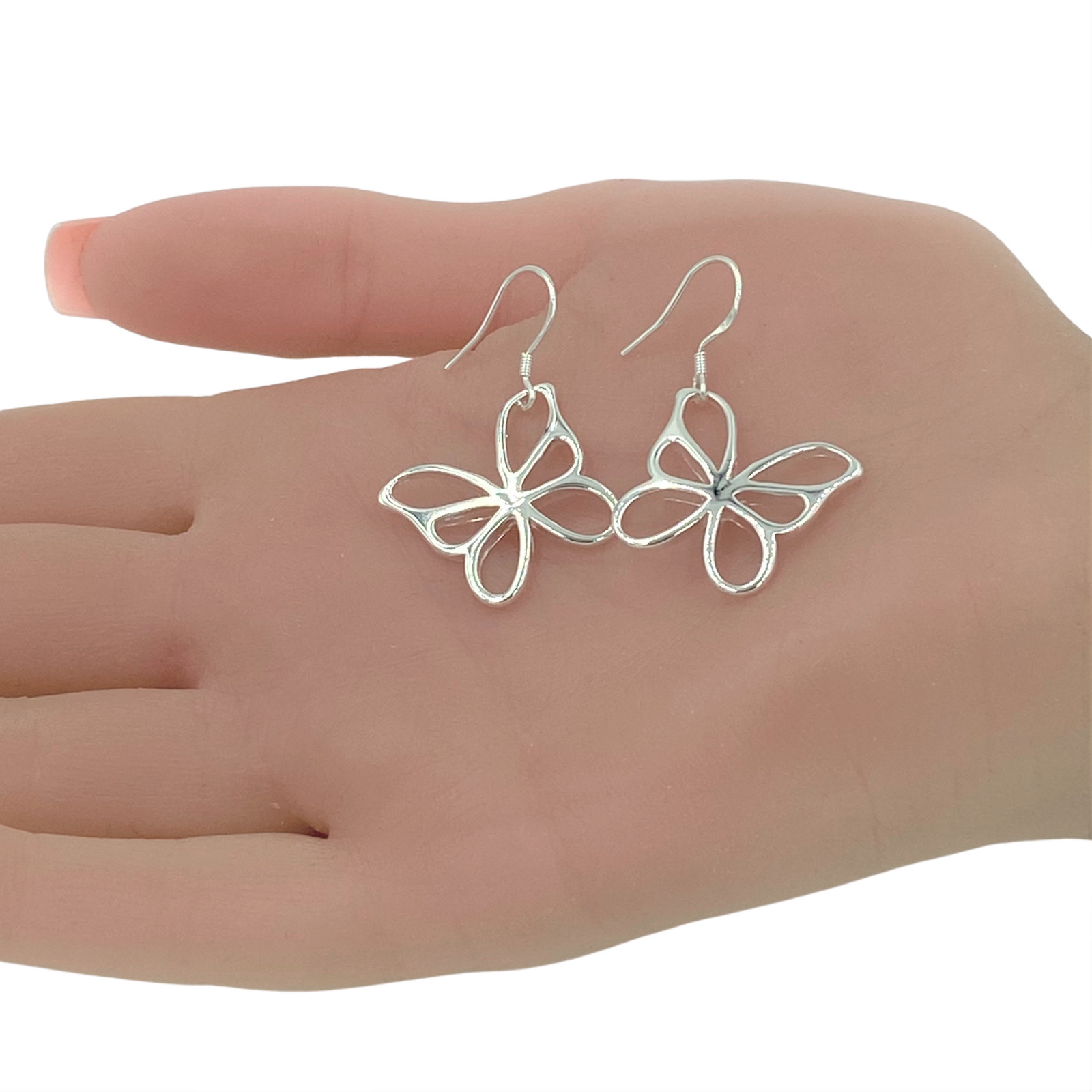 Butterfly Drop Dangle Earrings 925 Sterling Silver