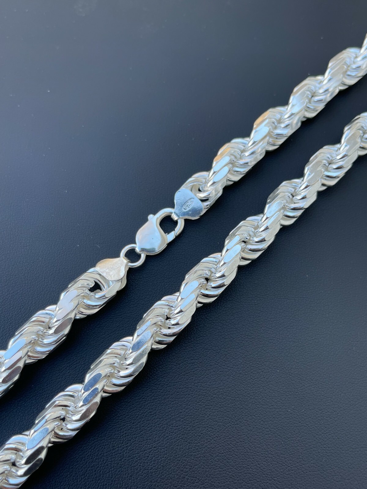 Real Solid 925 Sterling Silver 11mm Thick Men’s Rope Chain Necklace Heavy Kilo