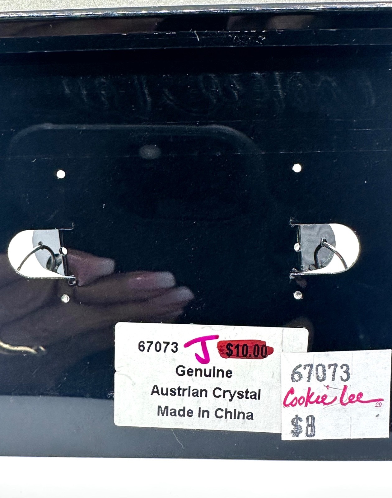 Cookie Lee Silver Tone Genuine Austrian Crystal Leverback Earrings NWT #67073
