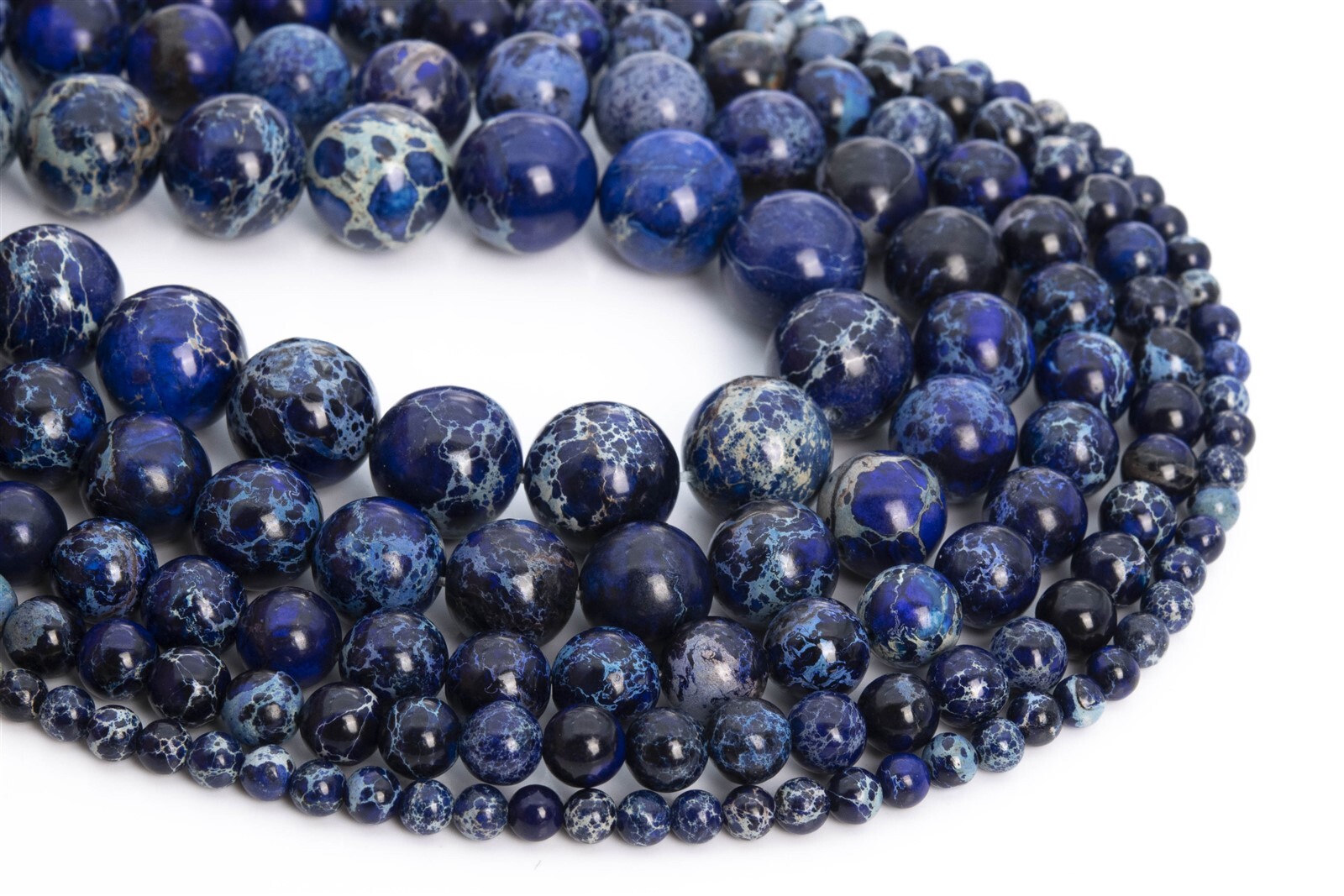 Stormy Ocean Blue Sea Sediment Imperial Jasper AAA Round Beads 4/6/8/10/12MM