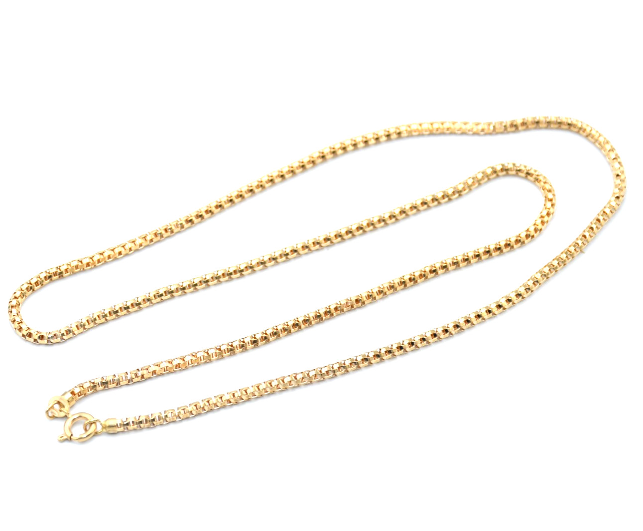 UNOAERRE Tubular Chain Necklace Solid 18K Yellow Gold Vintage ’70 60cm