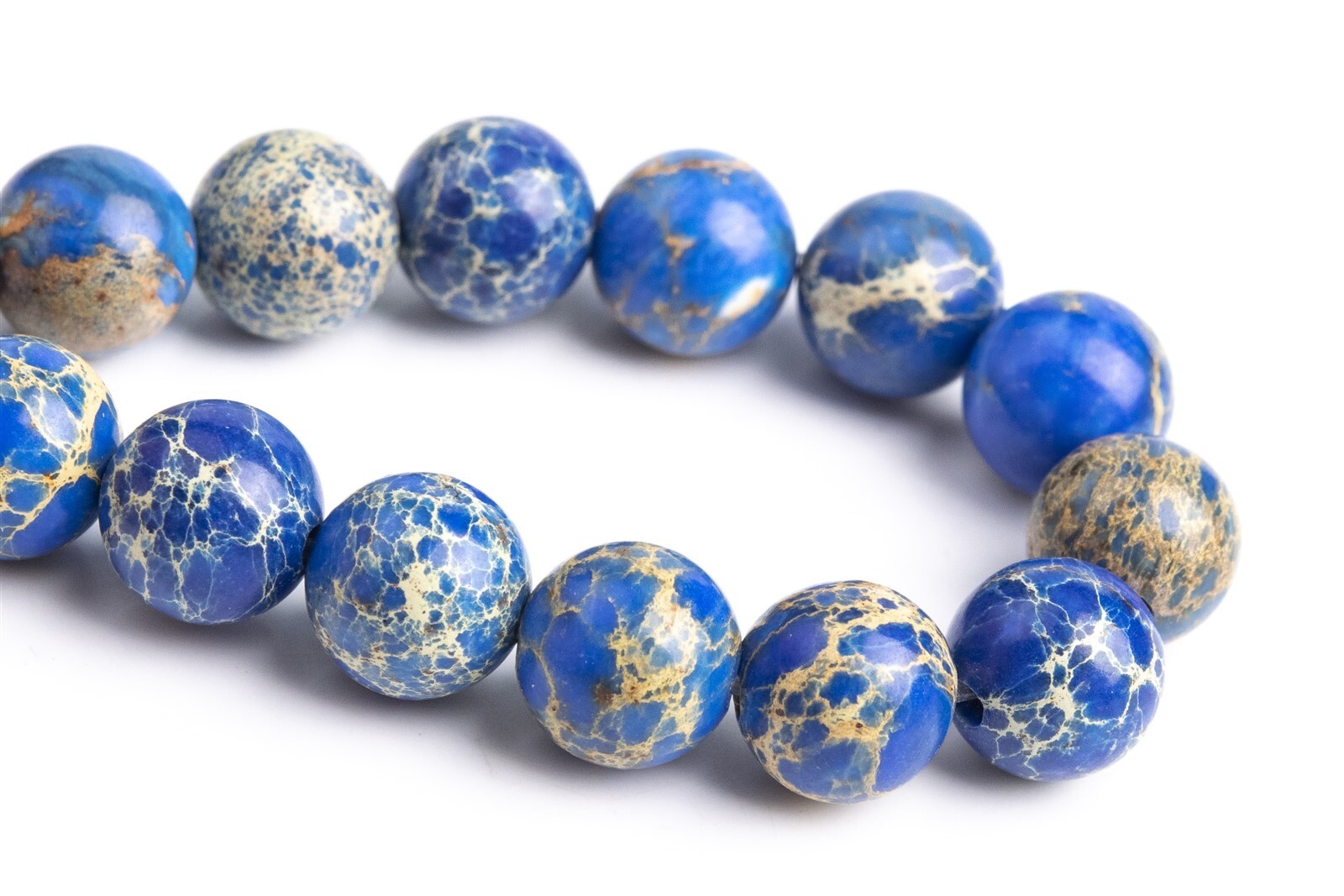 Ocean Blue Sea Sediment Imperial Jasper Beads Round Loose Beads 3/6/8/10/12MM