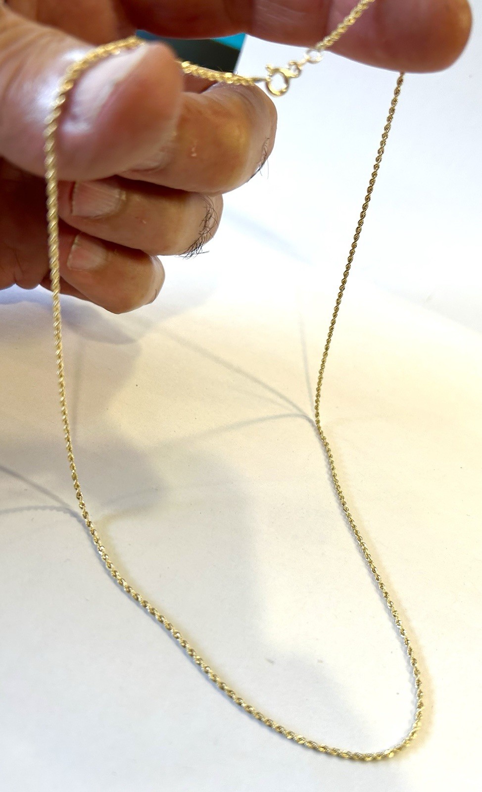 14k Gold Rope Chain – 18 inch 2.8 grams, 1.3 mm