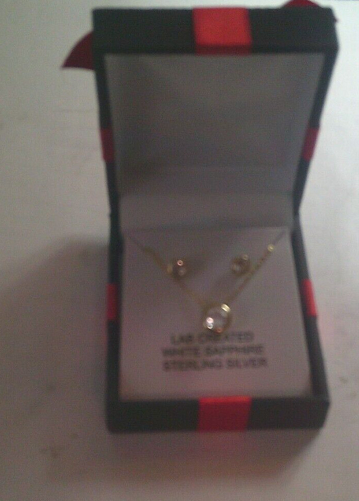 Yes, Please! Lab Created White Sapphire 14K Gold Over Silver Round 2-pc. Jewelry