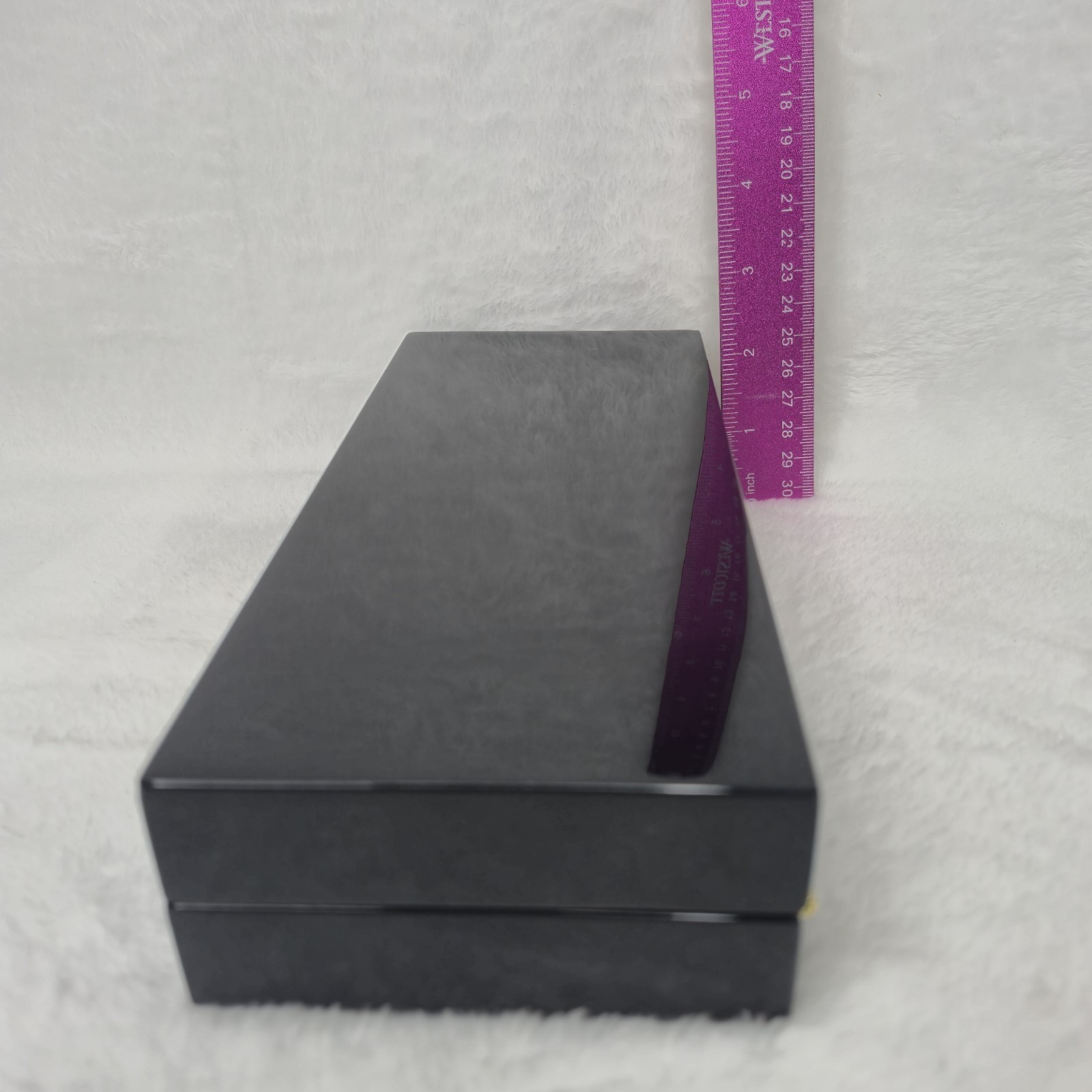 Addison Ross Ross LTD Polished Lacquer Wood Jewelery Box Glossy Black 4″x9″ NWOB
