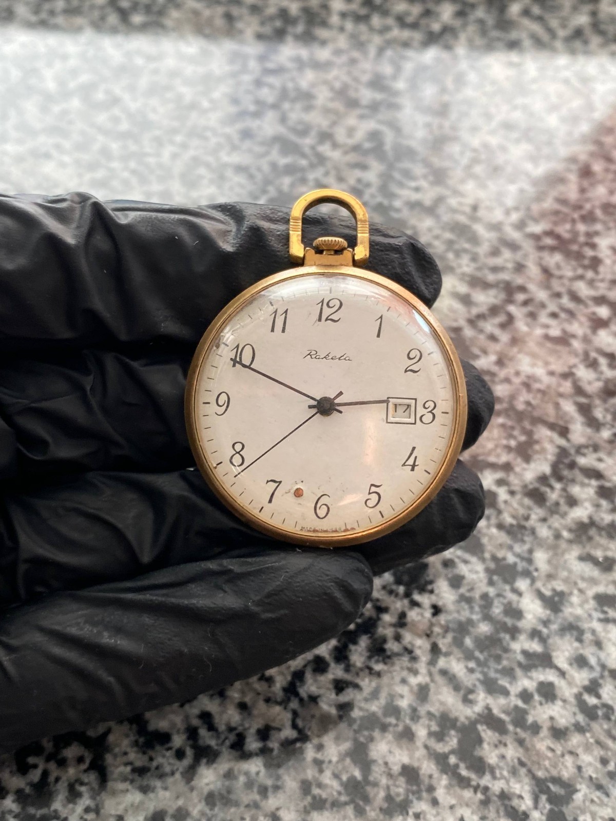 Vintage Raketa Pocket Watch Original USSR watch mechanical Rare Gold Plated AU