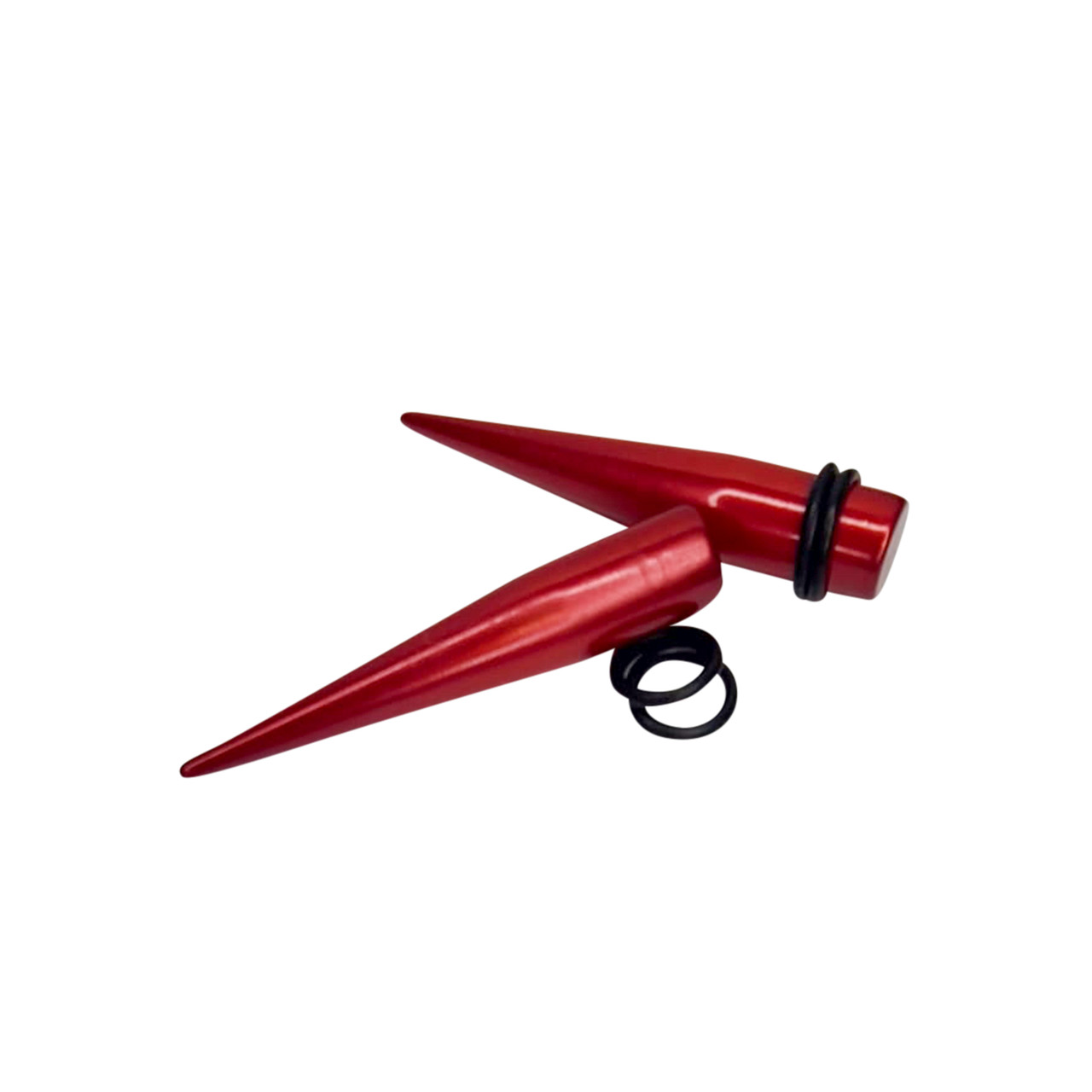 Ear Tapers Metallic Cherry Red Acrylic O-ring 5 Sizes Option Sold as a pair