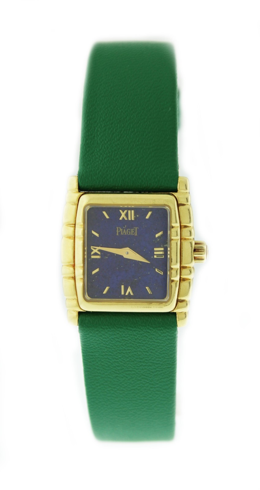 Piaget Tanagra 16051 21.5mm 18k Gold Lapis Dial Watch