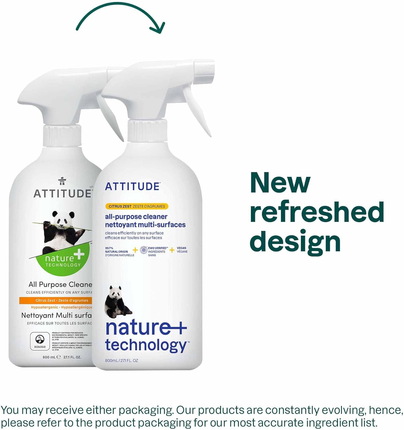 ATTITUDE All Purpose Cleaner Spray, EWG Verified, 27.1 Fl Oz (Pack of 1)