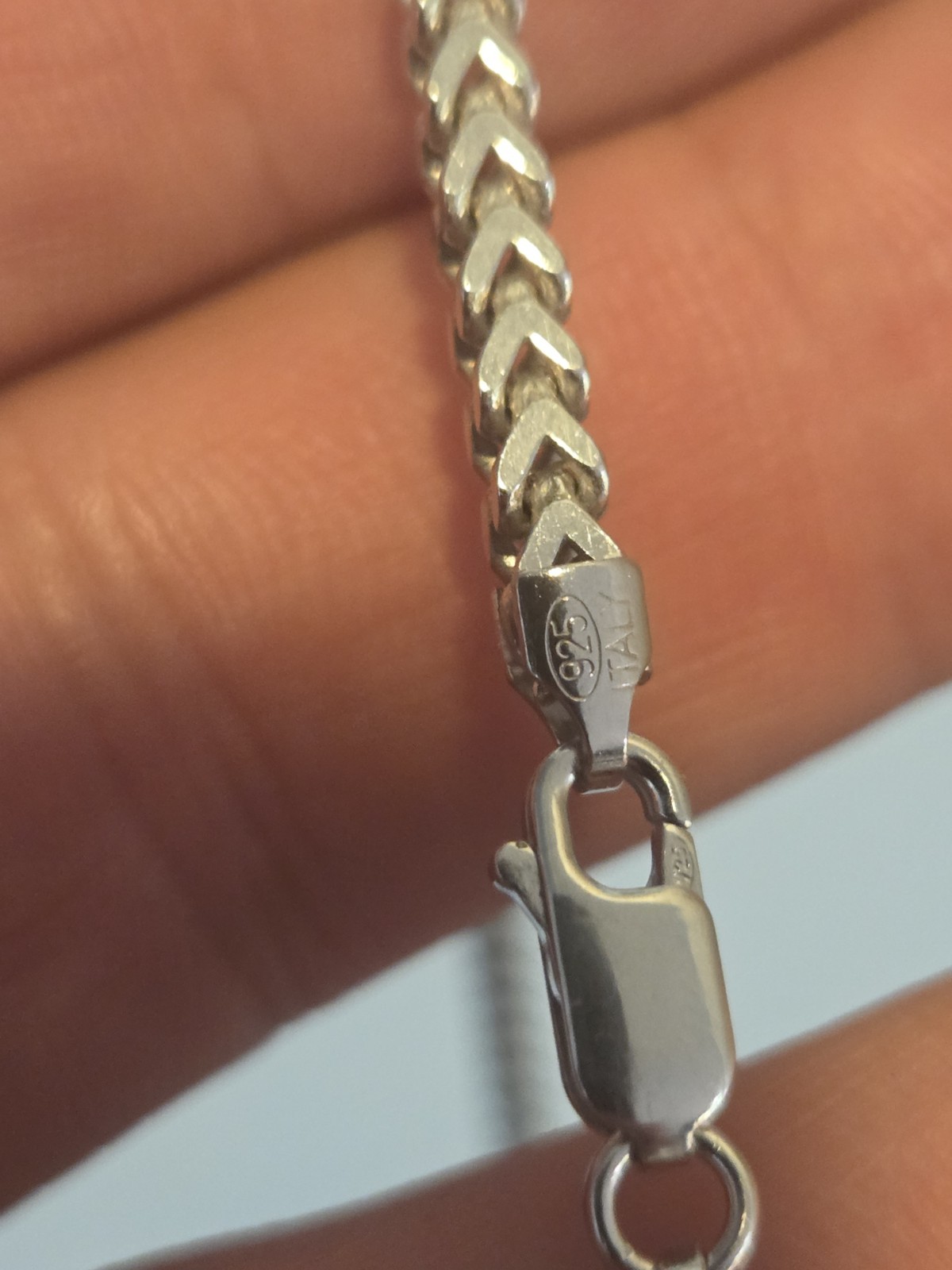 925 Sterling Silver 24″ 3mm Solid Franco Chain 31g Rhodium Italy Necklace