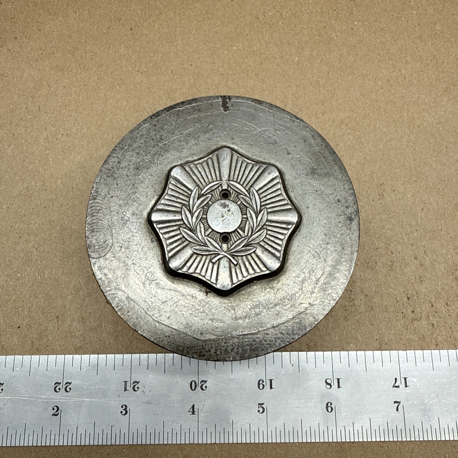 Military Insignia Badge BIG Antique Steel Mold Die Hub Stamp Jewelry Tool