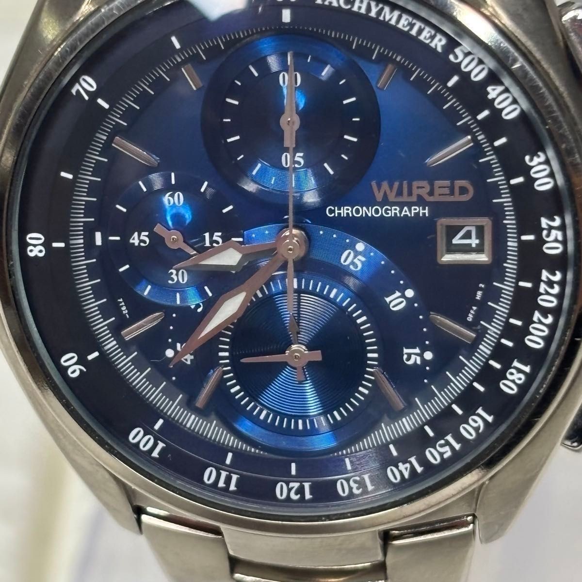 Seiko Wired 7T92-0ER0 Titanium Chronograph Blue Watch