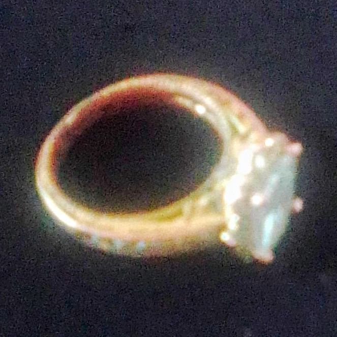 Rose Gold Tone Emerald Cut Clear Stone Prong Set Cocktail Ring, Size 7