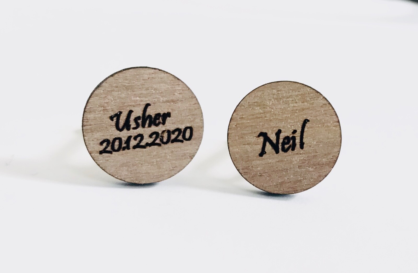 Personalised Cufflinks Engraved In Pristina Fonts Name, Role, Date And Name