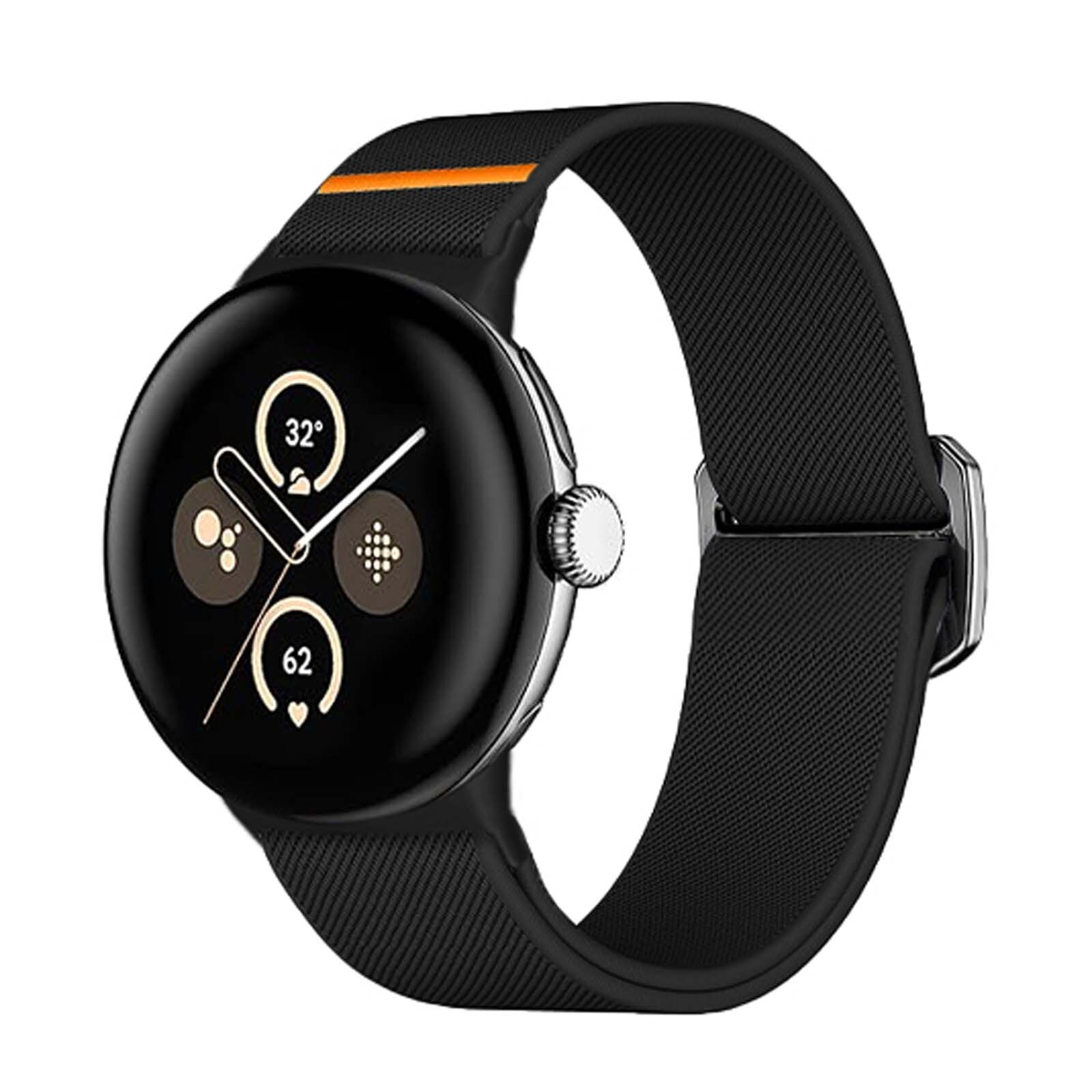 For Google Pixel Watch 3 2 1 41mm/45mm Elastic Nylon Bullhead Buckle Band Strap