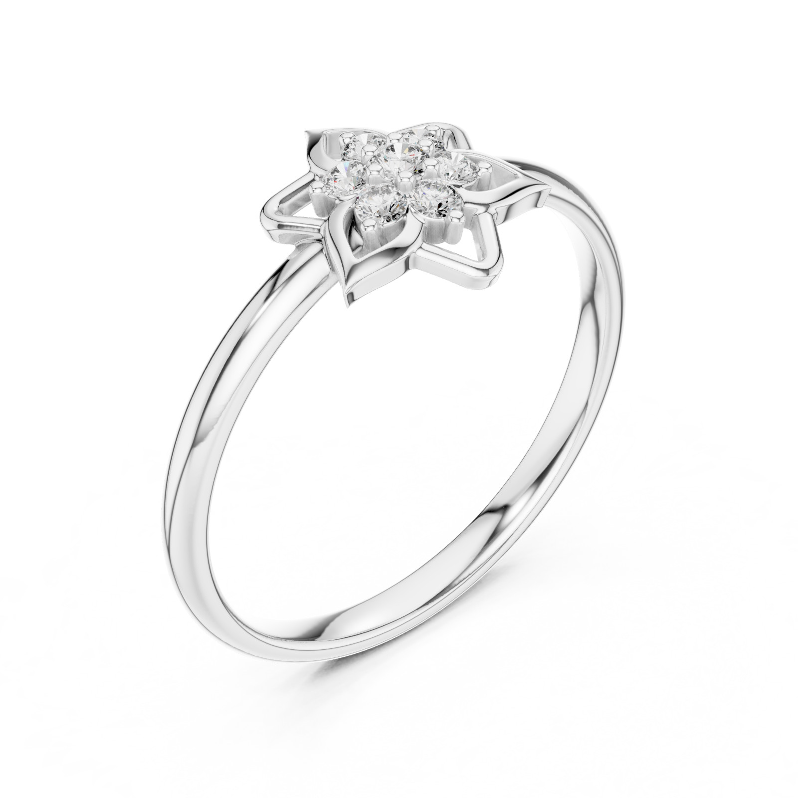 Round Certified VVS1 D Natural Diamond Cosmos Anniversary Ring 14k Gold Over