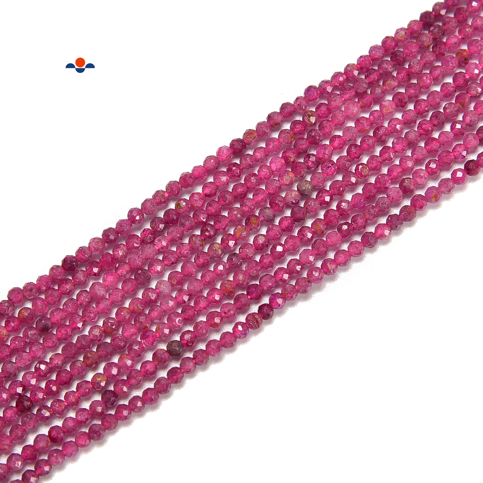 Ruby Faceted Round Beads Size 2mm 15.5” Strand (2mm)