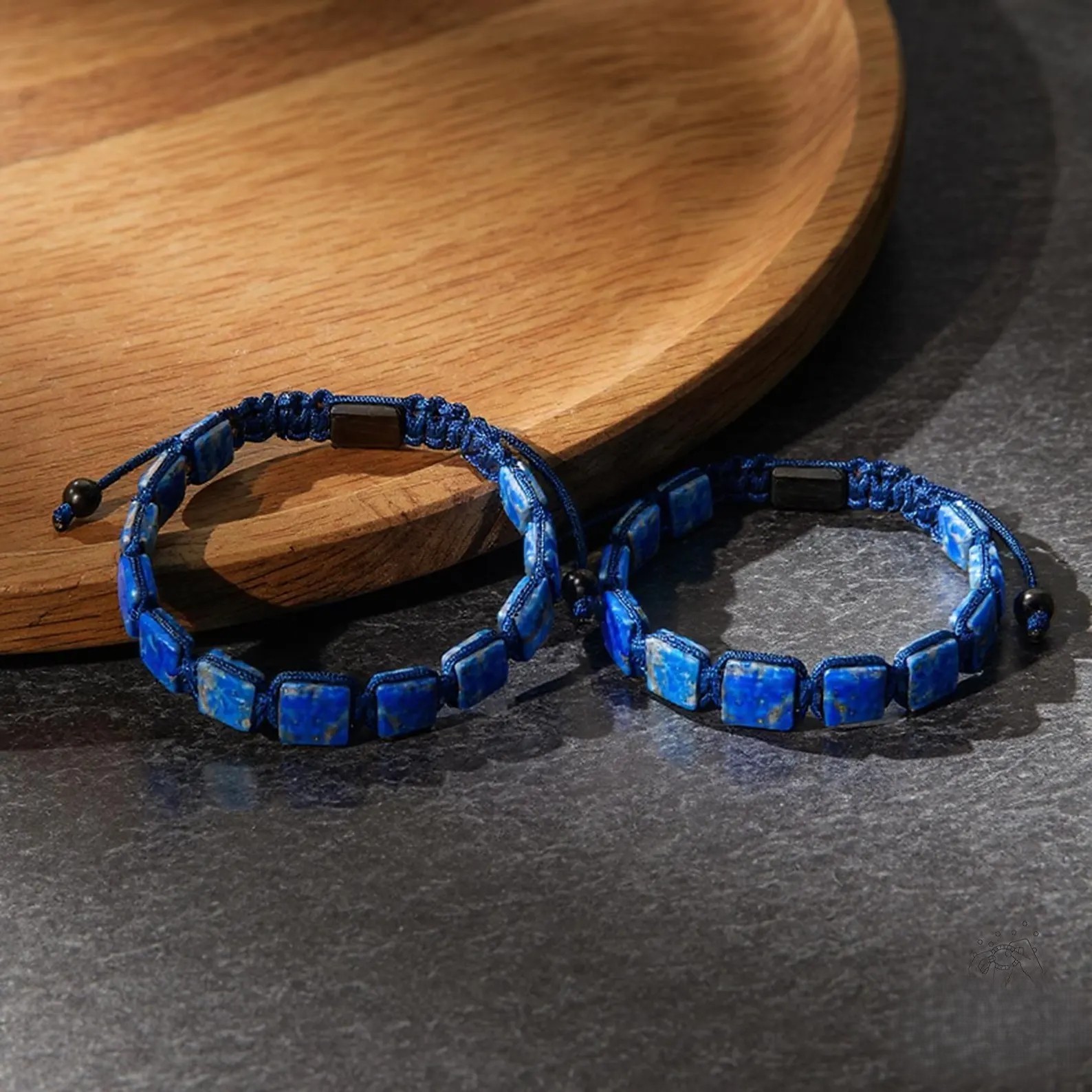 Natural Blue Lapis Lazuli Bracelet ,Protection Stone Braided Handmade Healing