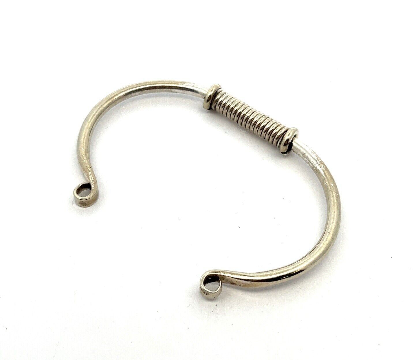Mexico 925 Sterling Sliver Spring Coil 7” Cuff Bracelet 15.8g