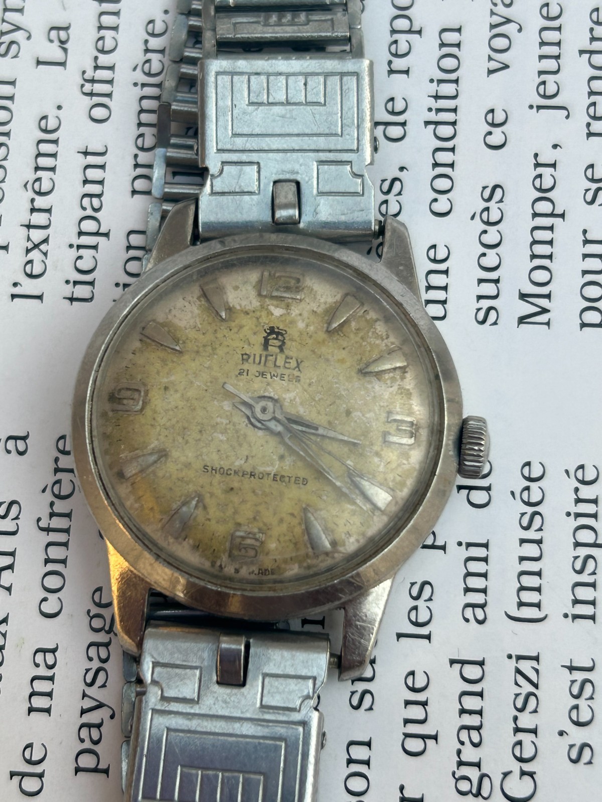 Ruflex Vintage Watche Mechanic Handwind 21 Jewles 50’s Rare Wristwatch