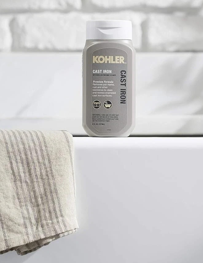 KOHLER K-23725-NA Cast Iron Cleaner, For Kitchen 8 Fl Oz (Pack of 1), cream