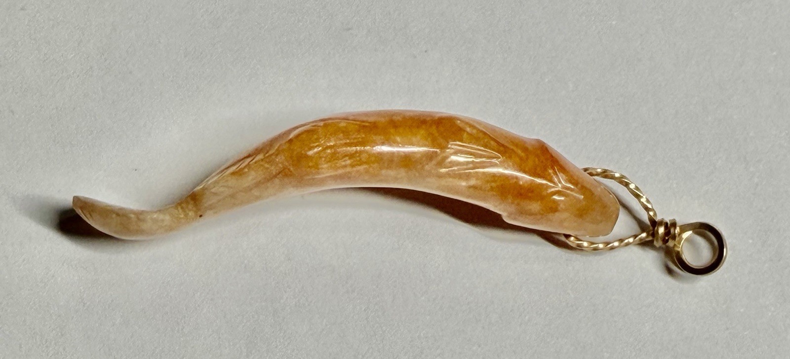 2” Nephrite Jade fish pendant LAST ONE!