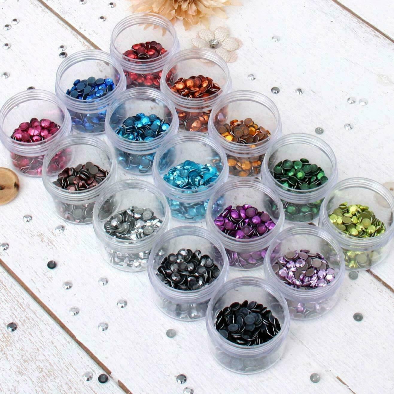 15 Color Hot Fix Metallic Metallic Sets – 5 Sets – 2MM, 3MM, 4MM, 5MM, & 6MM