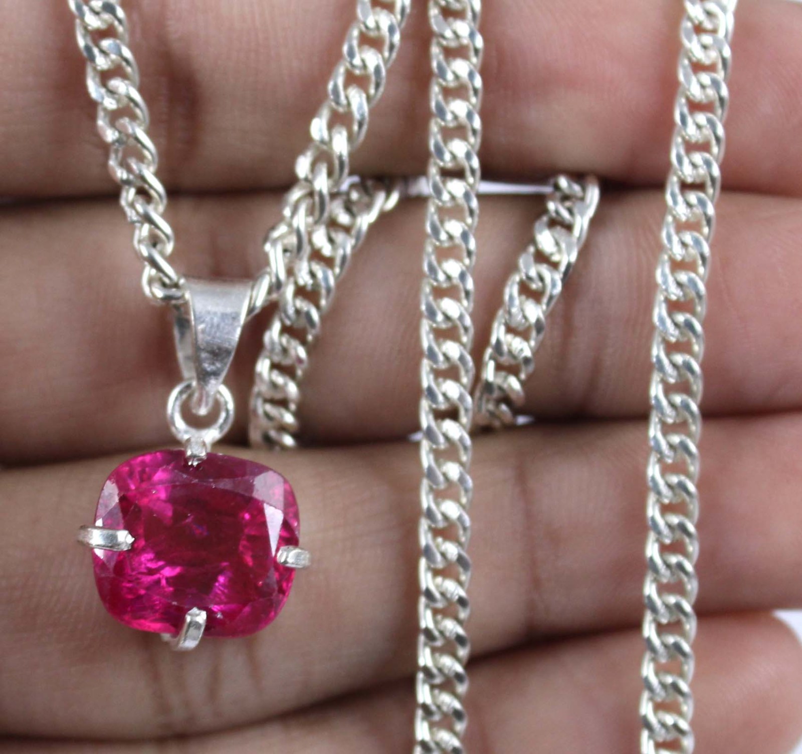 Certified Natural Burma Red Painite 10.55 Carat Cushion Gemstone Men’s Pendant