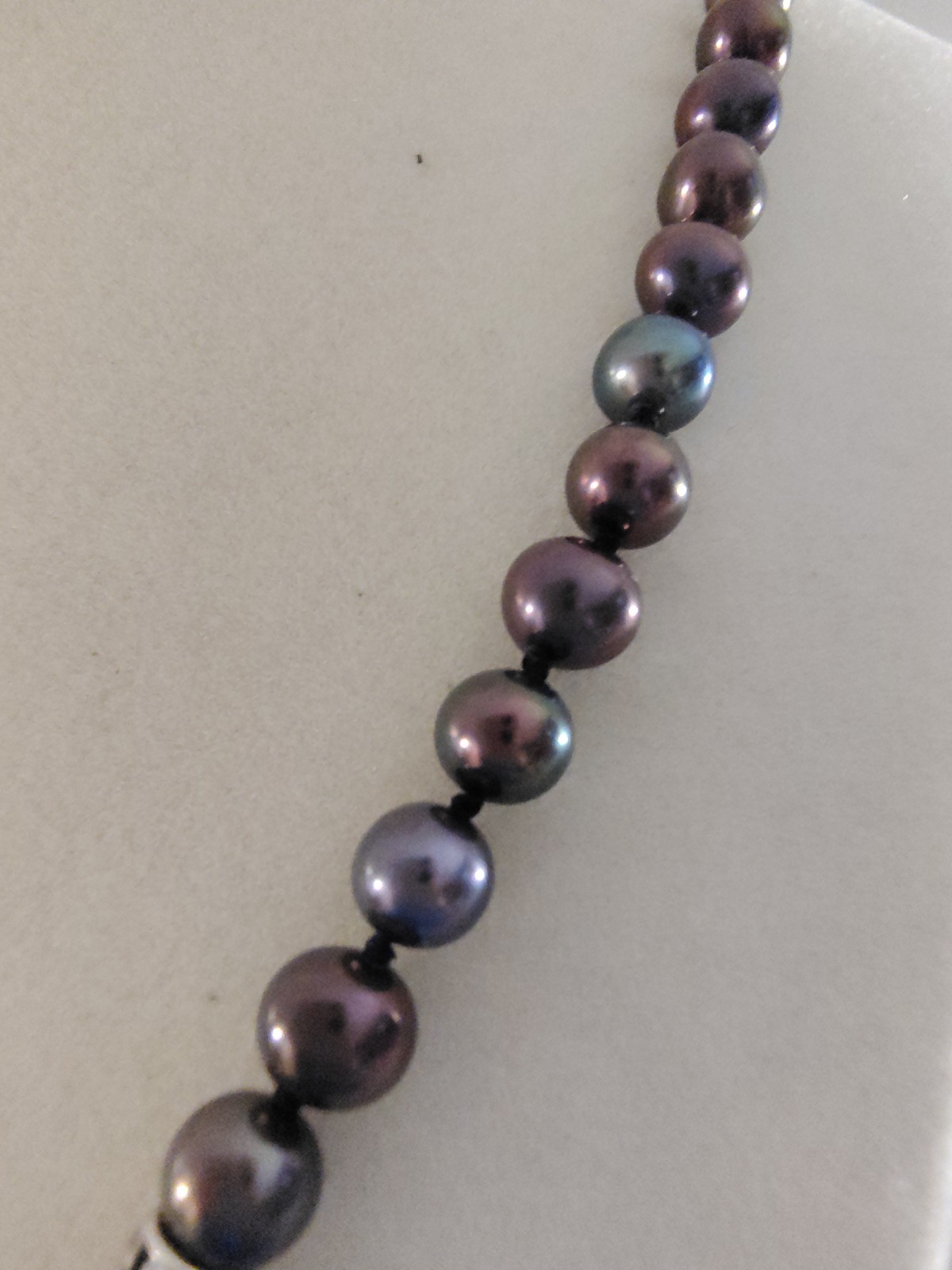 Danbury Mint Peacock Black Pearl Trillion CZ Y Drop Necklace 18″ + 2″ Extender