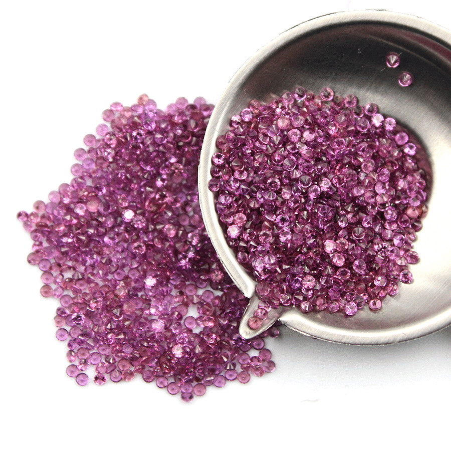 VVS 50 Pcs Natural Rubellite Tourmaline 1.3MM Round Cut Untreated Gemstones Lot