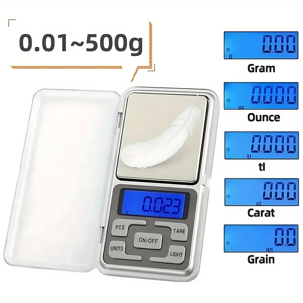 500g x 0.01g Portable Mini Digital Scale Jewelry Pocket Balance Weight Gram LCD