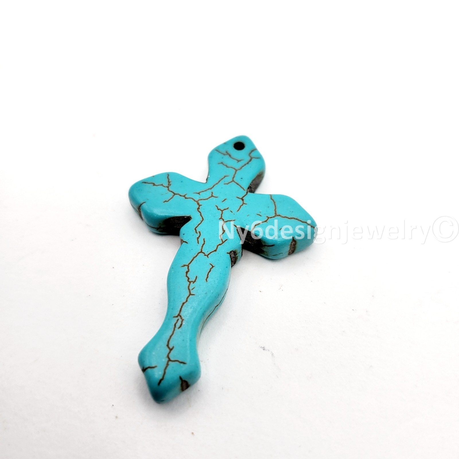 29x44mm Multicolor Cross Gemstone Bead Howlite Magnesite Turquoise Cross Pendant
